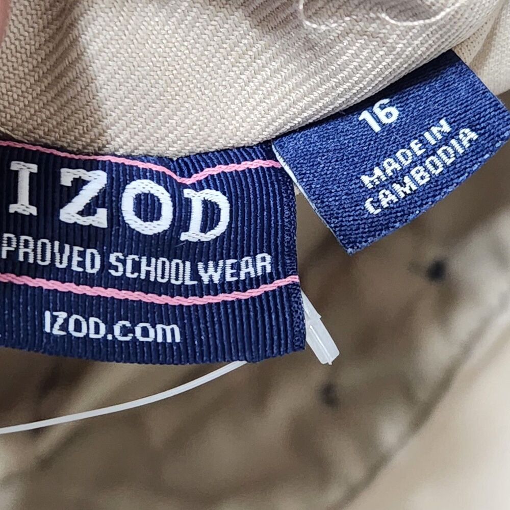 Izod Skirt Uniform For Girls Size 16 Beige Pleated Skort. New - Picture 9 of 10
